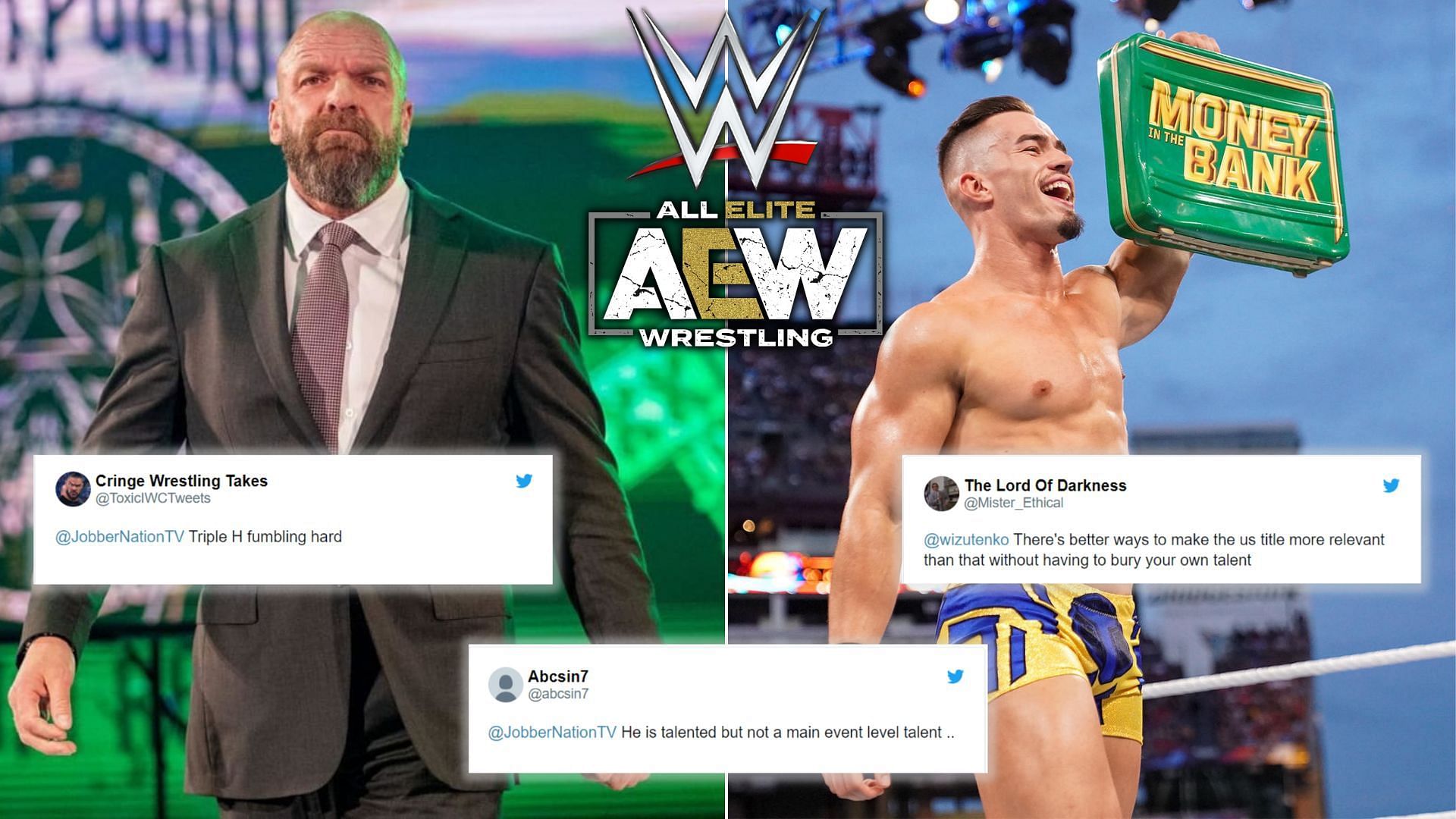 Triple H (left), Austin Theory (right)