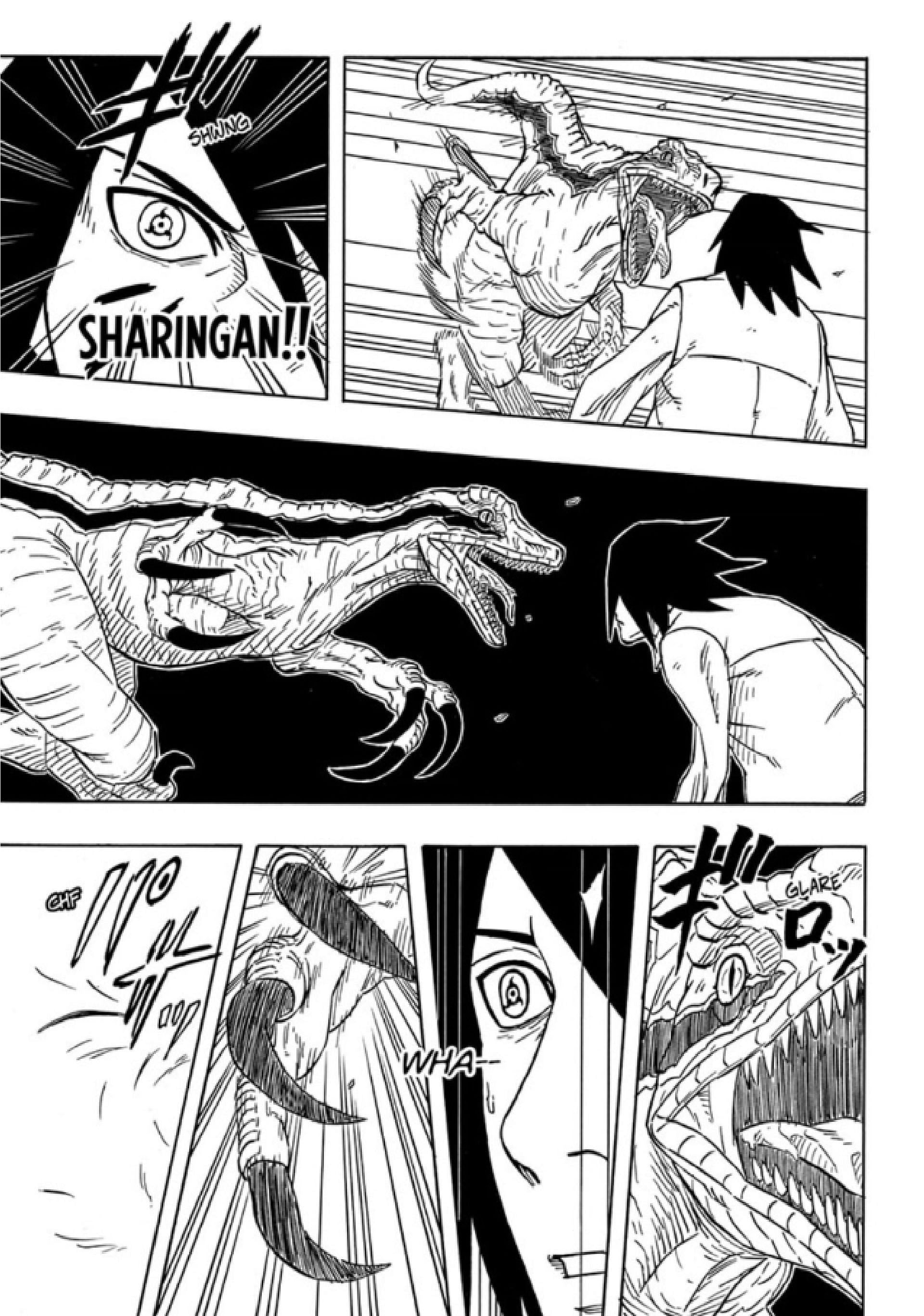 Sasuke fights Meno (Image via Jun Esaka/Shueisha)
