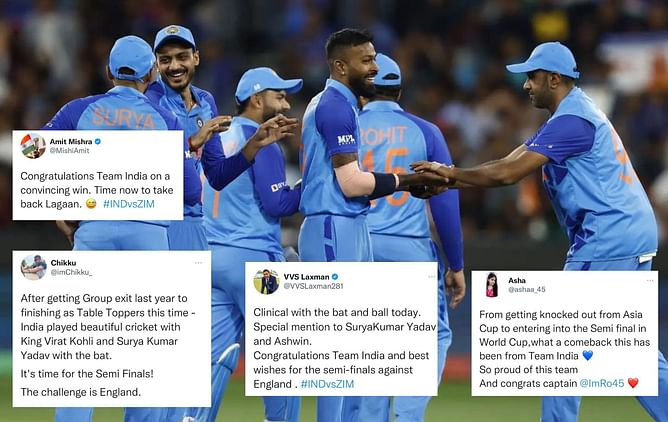 T20 World Cup 2022: "Time now to take back Lagaan" - Twitterati erupt in joy as India trump Zimbabwe to set up semi-final clash against England