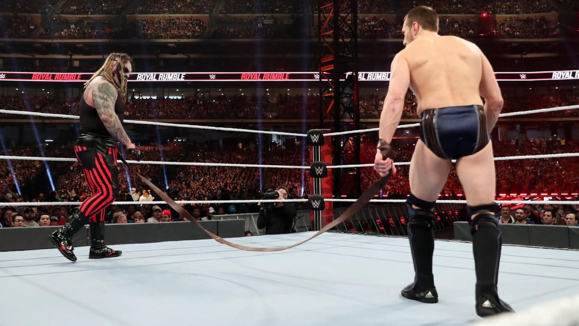 Bray Wyatt fought Daniel Bryan in a strap match at Royal Rumble 2020