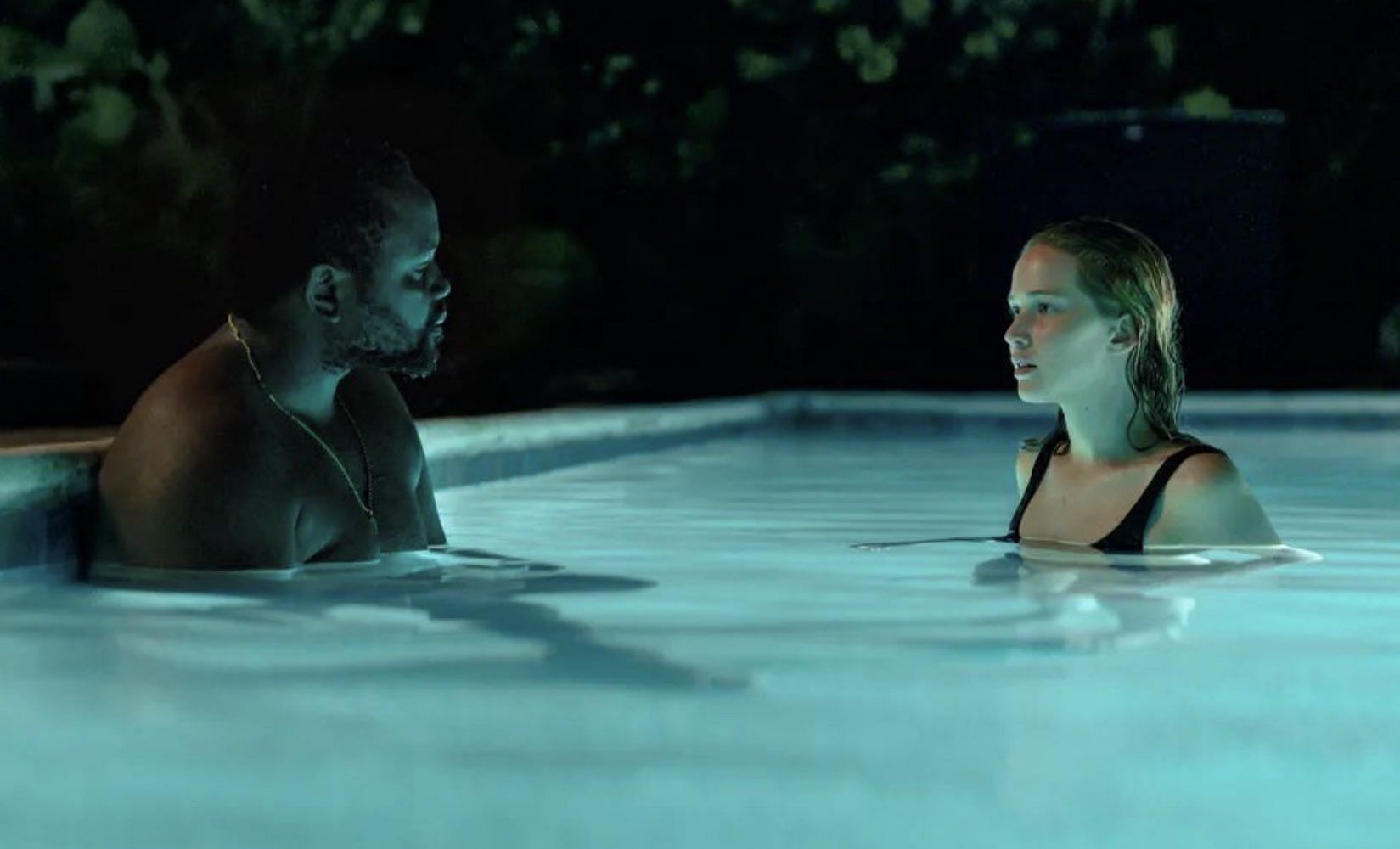 Brian Tyree Henry and Jennifer Lawrence in a still from Causeway (Image via Apple.com)