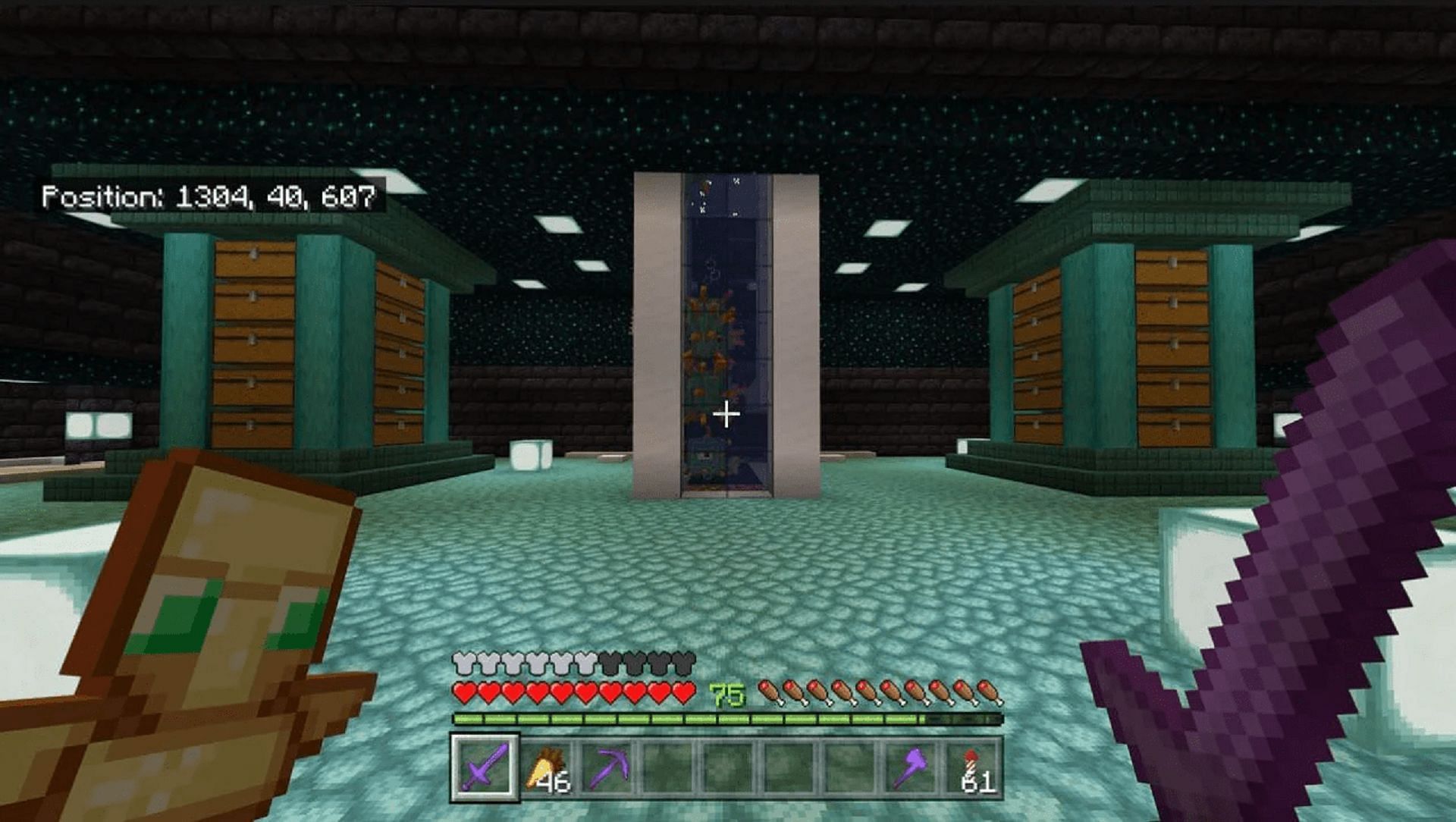 A player-created Guardian farm in Minecraft: Bedrock Edition (Image via u/BroccoliQuirky5059/Reddit)
