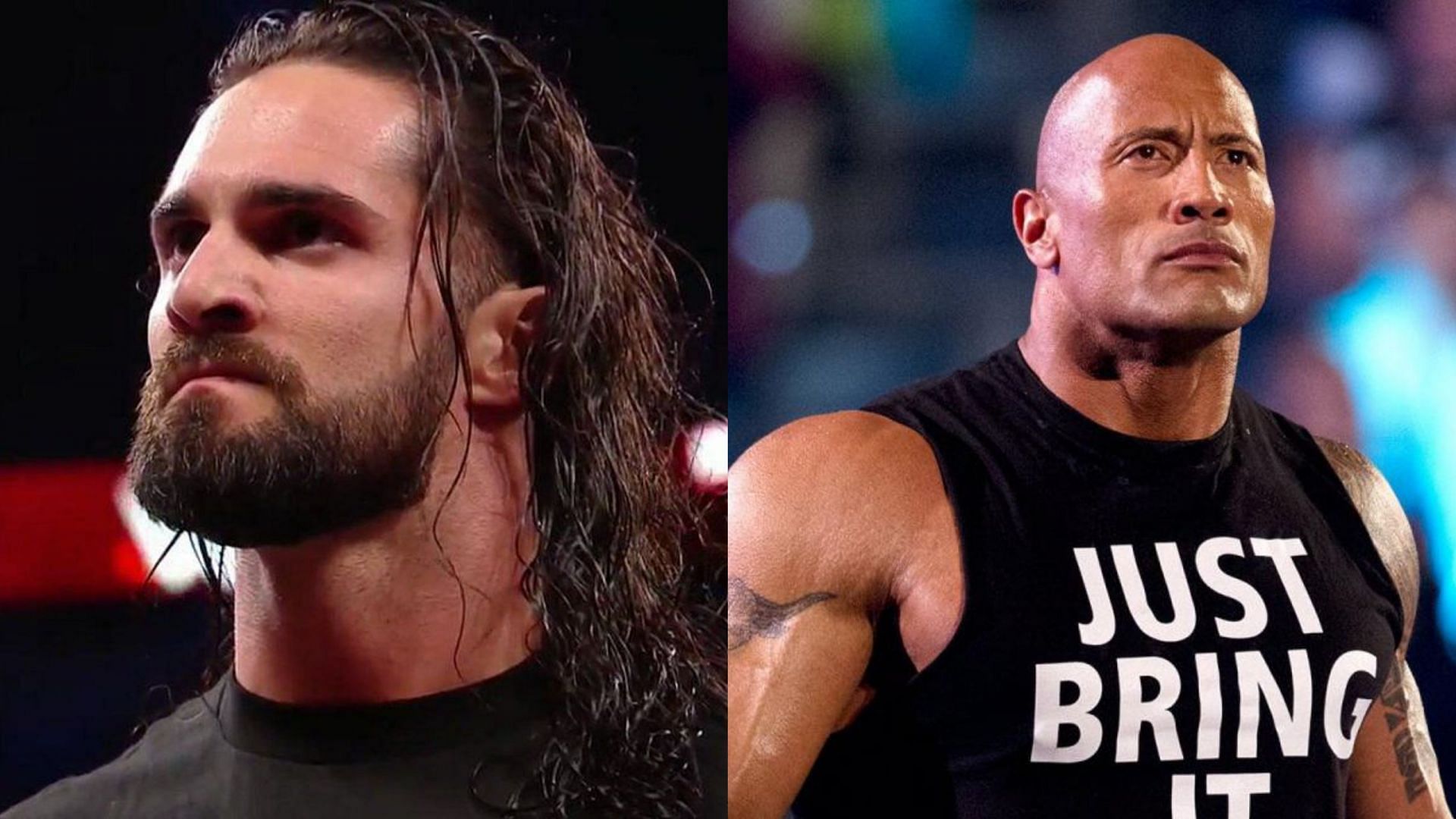 Seth Rollins (left); The Rock (right)