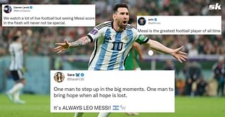 Twitter explodes as Lionel Messi scores stunning long-range goal to keep Argentina's FIFA World Cup dream alive during 2-0 win over Mexico