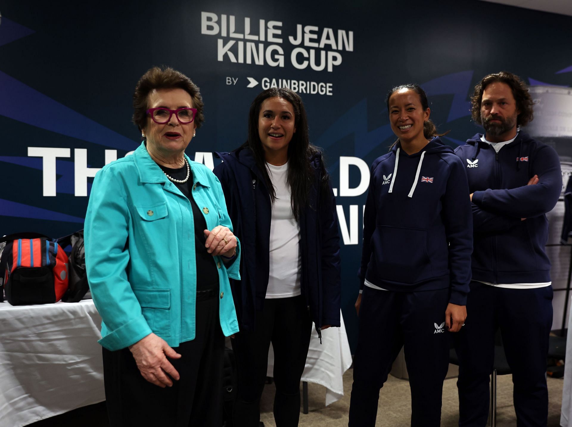 Bille Jean King with the Great Britain team