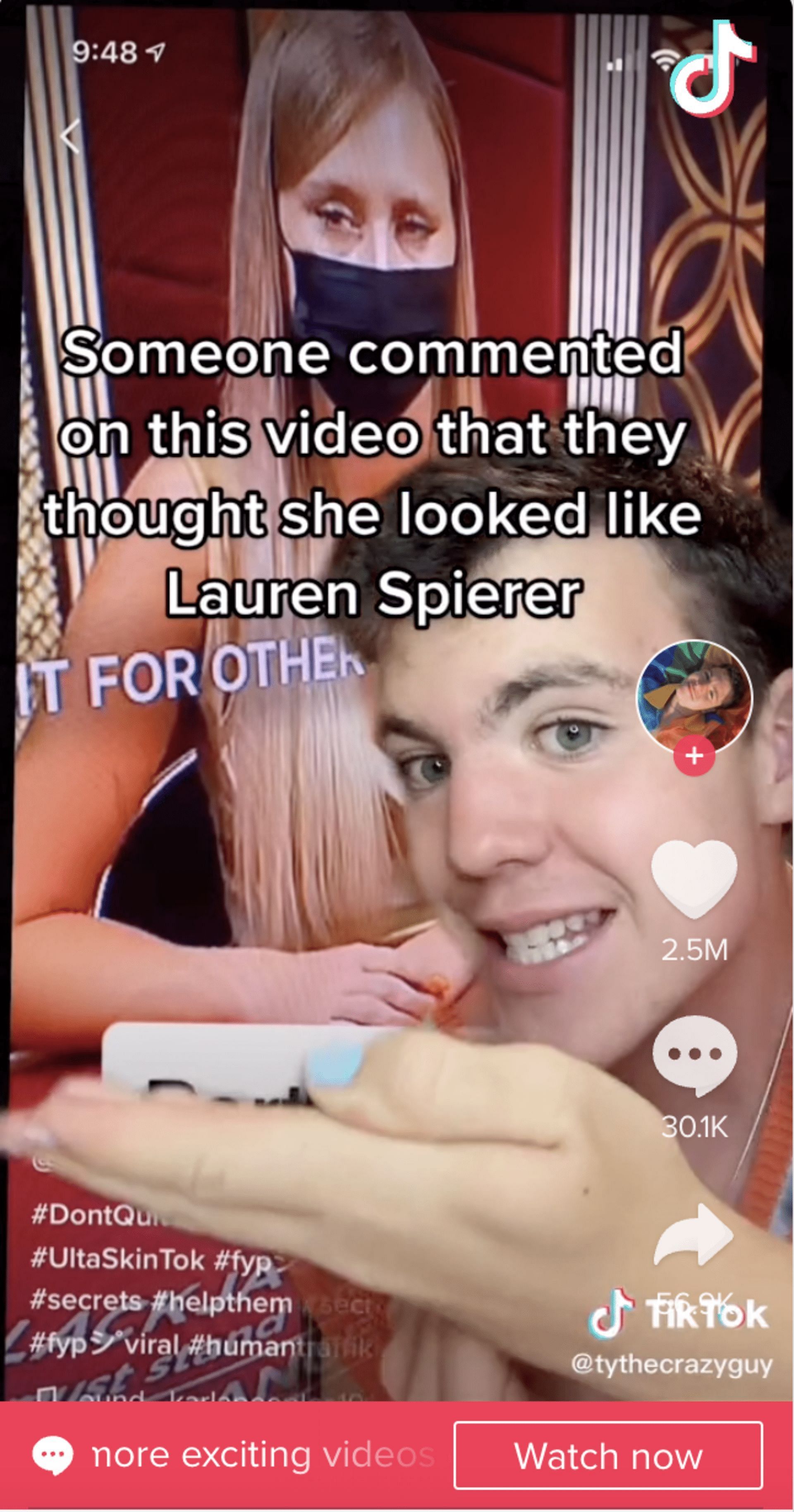 TikTok video claims that a woman just like Lauren was seen in an online gambling video. (Image via TikTok)
