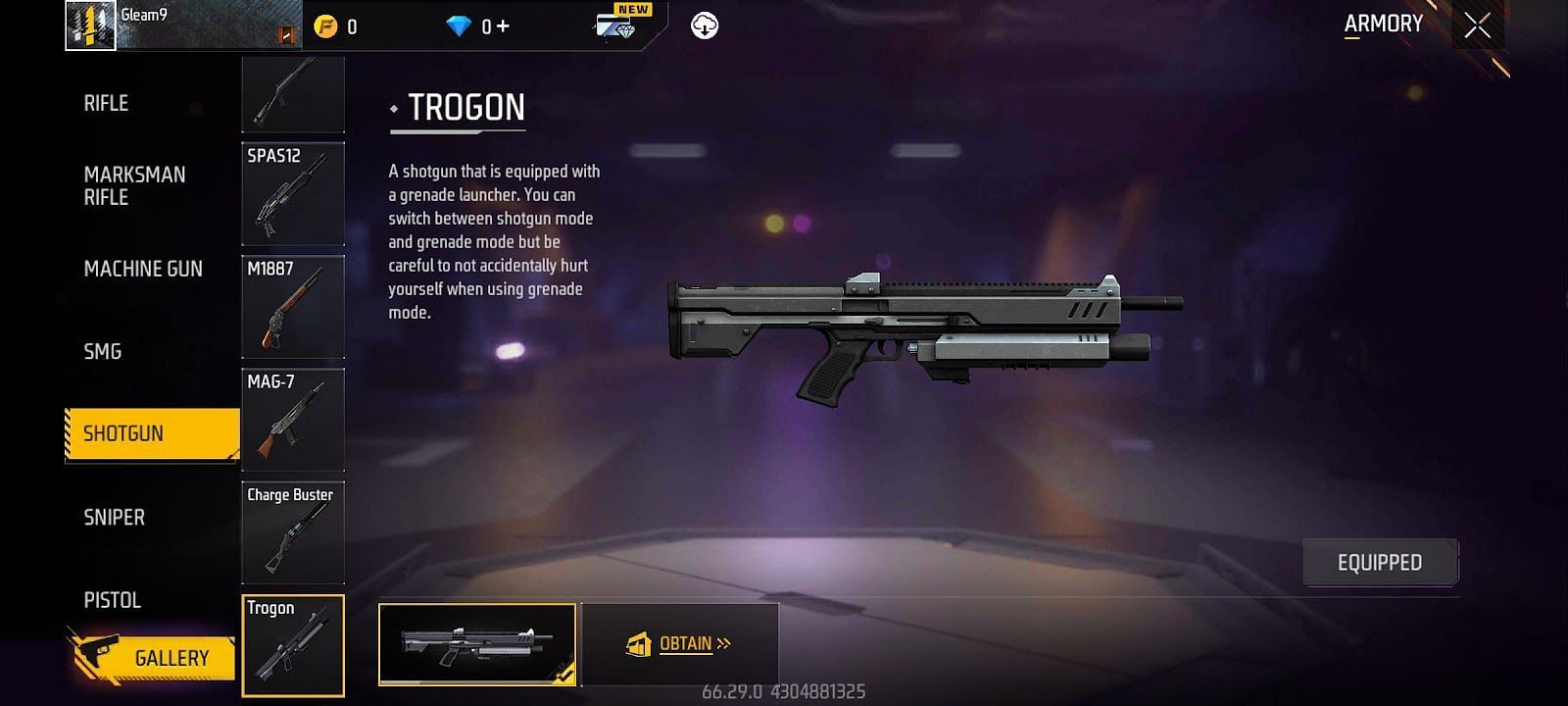 Trogon Shotgun (Image via Garena)