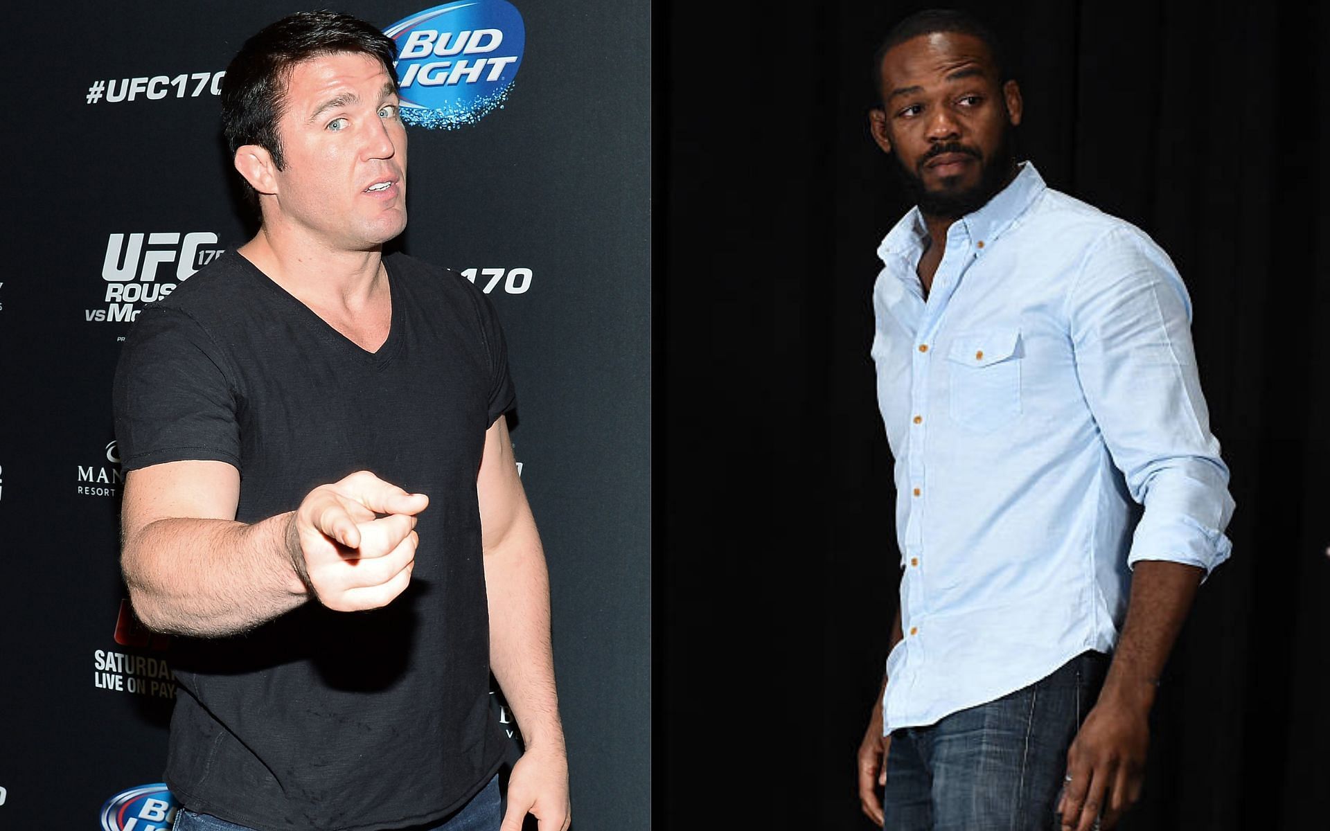 Chael Sonnen (left); Jon Jones (right)