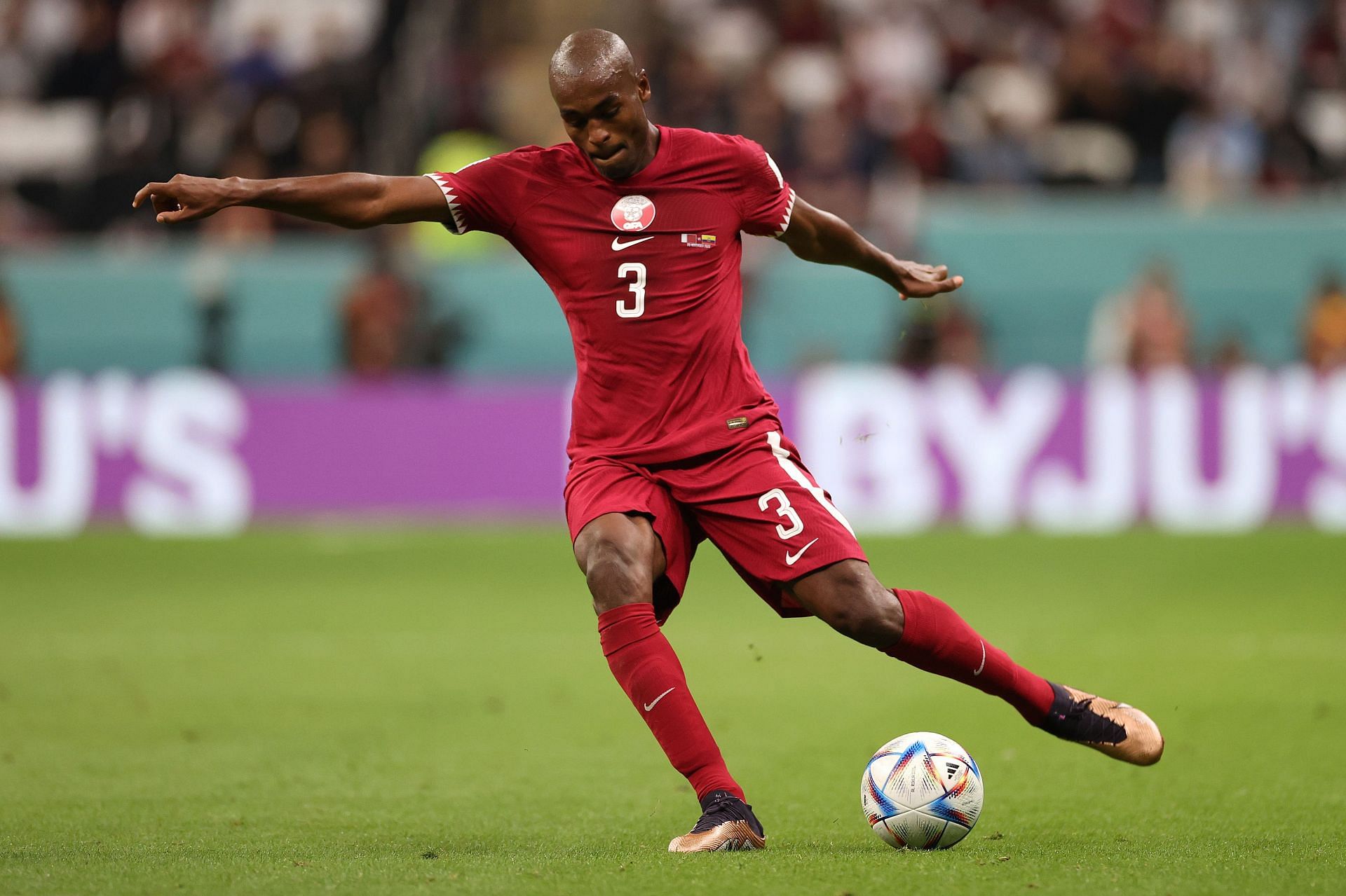 Qatar's Abdelkarim Hassan had a forgettable performance against Senegal.
