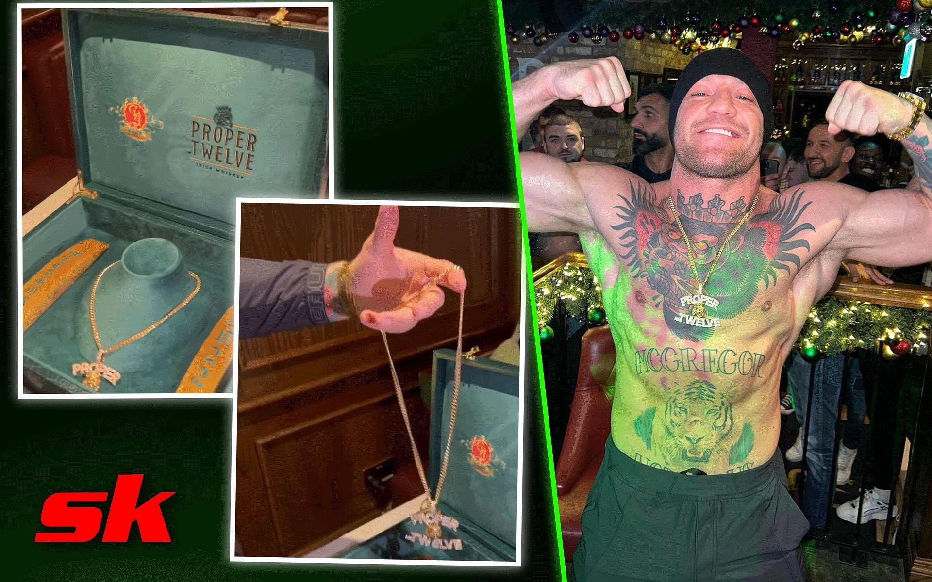Proper Twelve gold chain (Left), Conor McGregor (Right) [Image courtesy: Getty and @thenotoriousmma on Instagram]