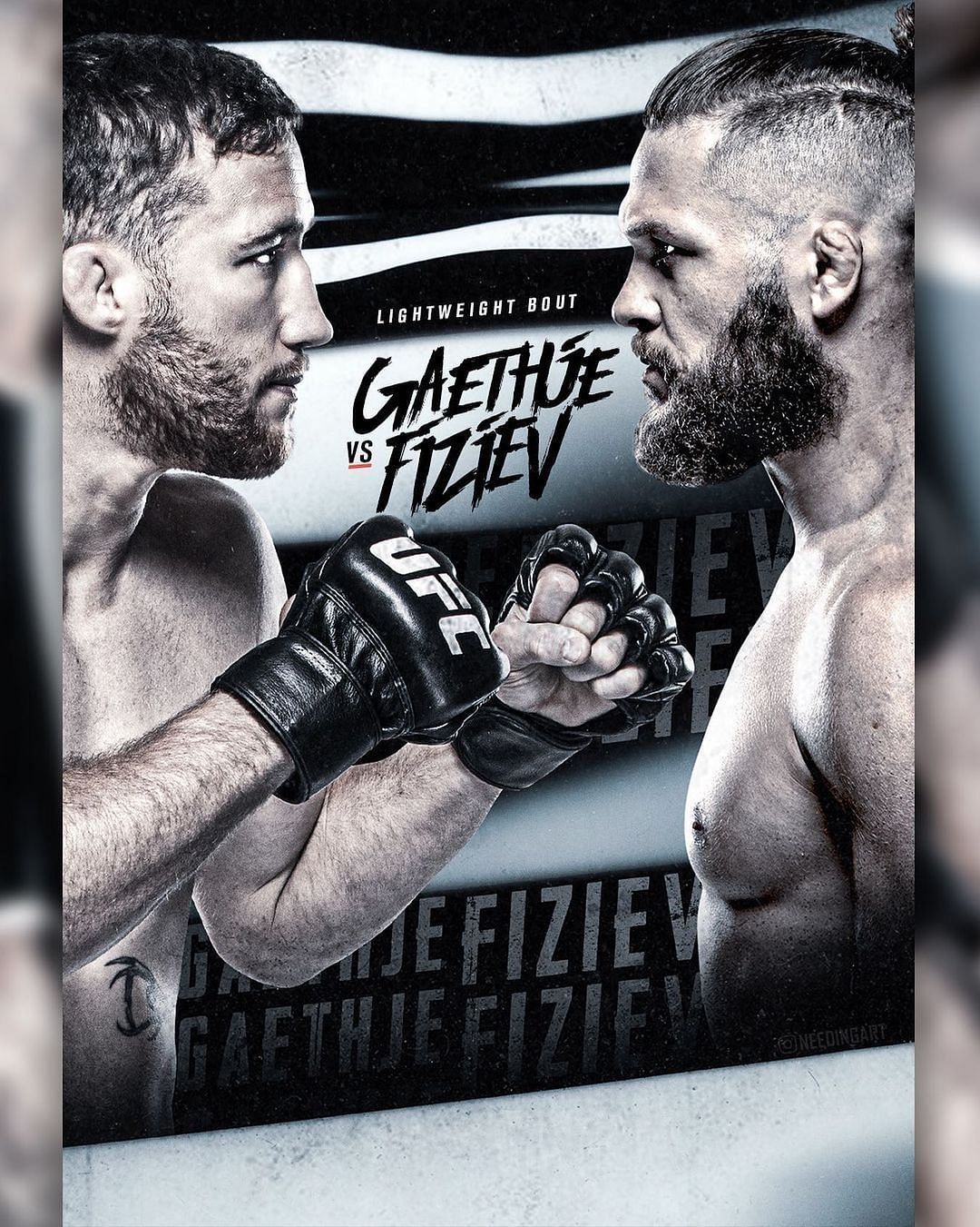 Justin Gaethje vs. Rafael Fiziev fan-made poster [Image via @needingart on Instagram]