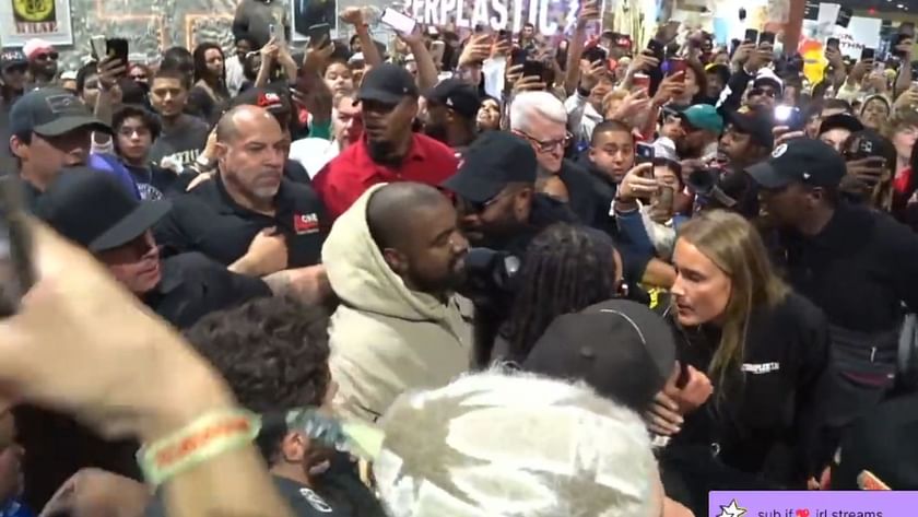 Twitch streamer catches massive crowd swarming Kanye West at ComplexCon