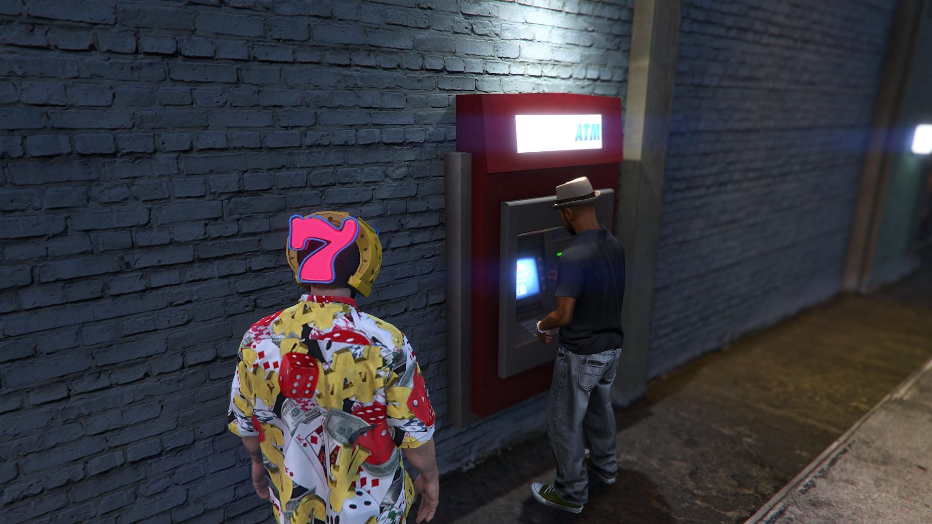 NPCs sometimes use ATMs, but you have no reason to use them (Image via Rockstar Games)