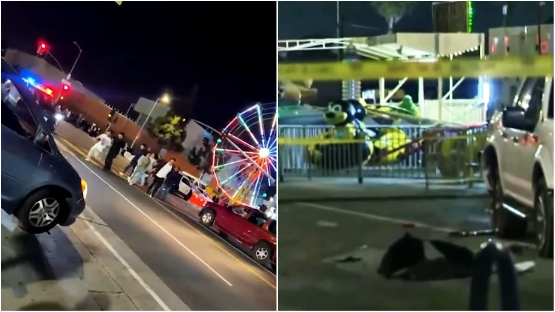 A Los Angeles carnival ended in tragedy when a Porsche rammed into a crowd, injuring six people (Images via Citizen Videos) 