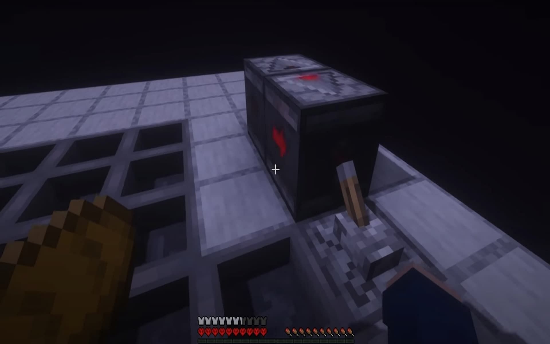 Add two observers and a lever for infinite redstone signal (Image via YouTube/Moretingz)