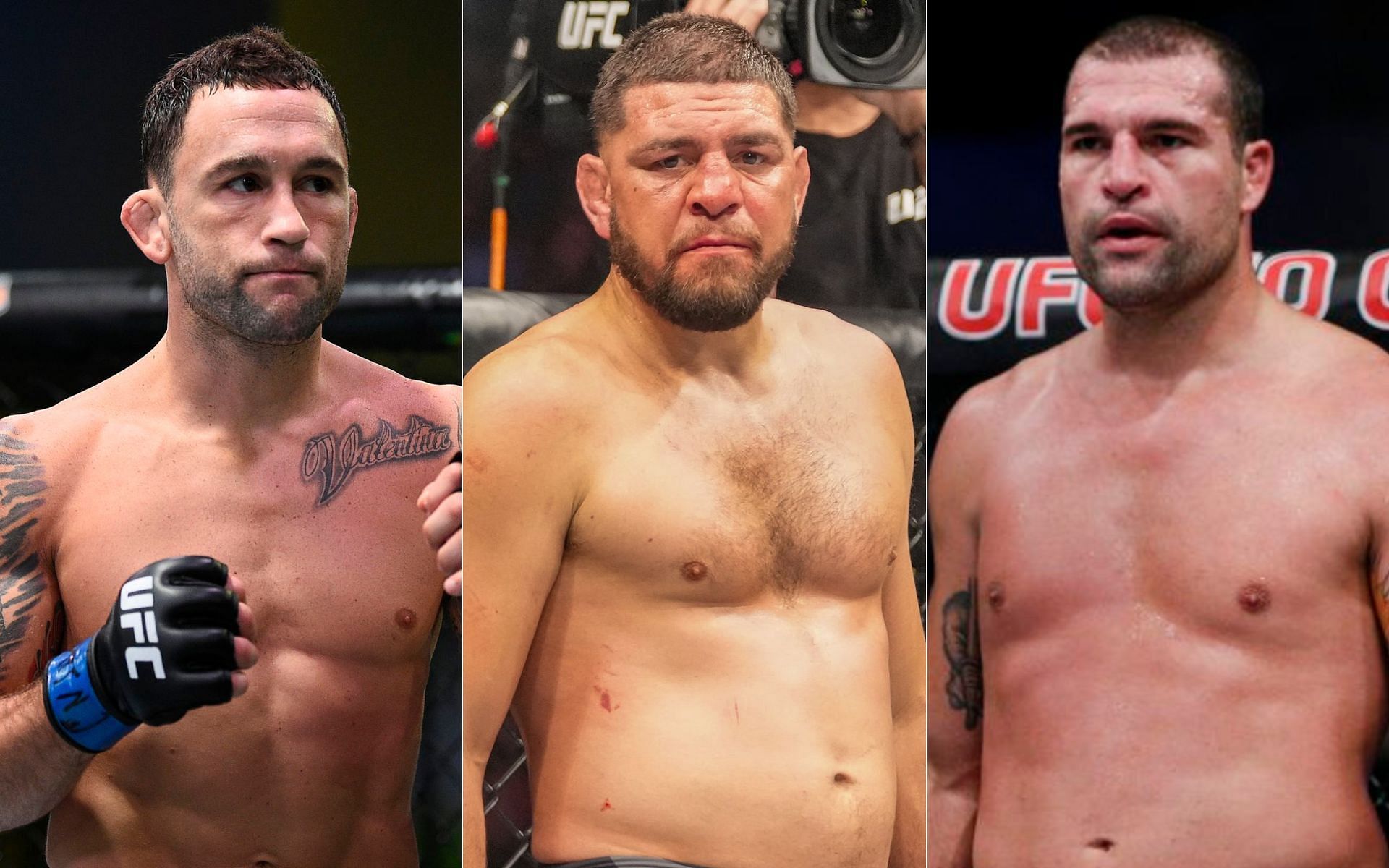 Frankie Edgar (left), Nick Diaz (centre), Shogun Rua (right)