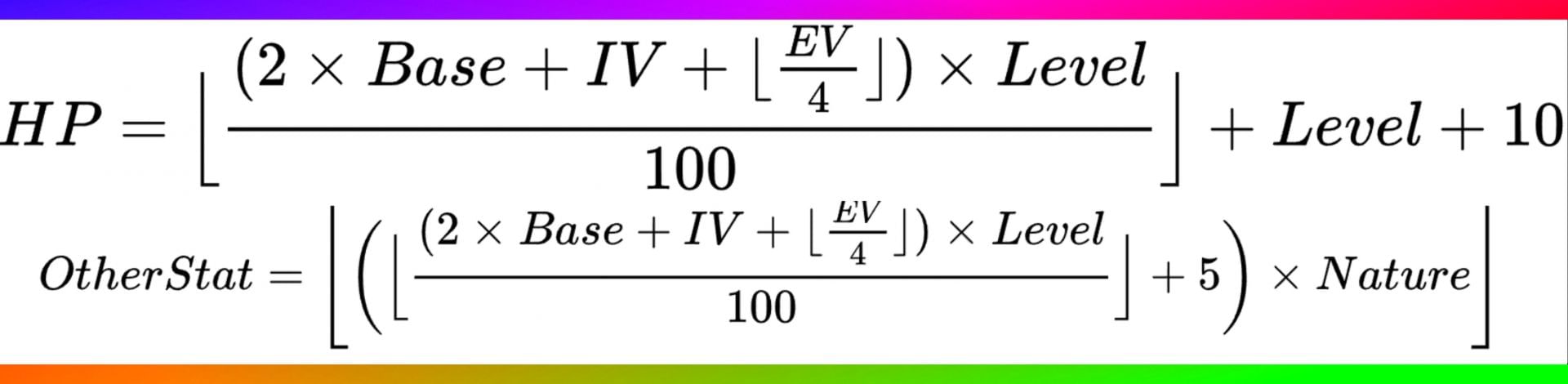 How IVs affect stats (Image via Bulbapedia)