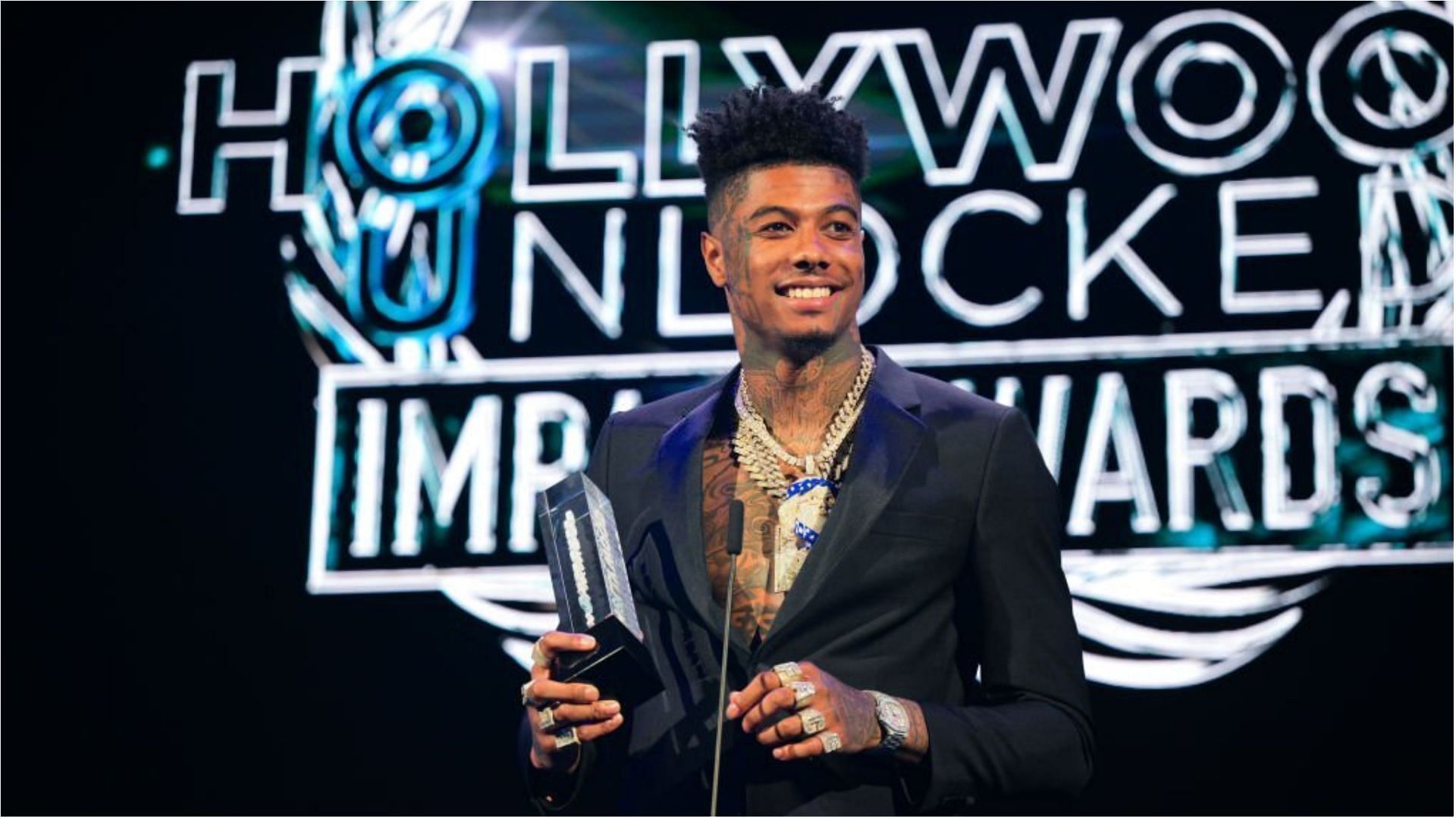 Blueface was with his girlfriend Chrisean Rock when he was arrested (Image via Prince Williams/Getty Images)