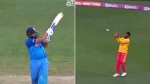 T20 World Cup 2022: [WATCH] Rohit Sharma fails yet again, falls to a short delivery against Zimbabwe in the final Super 12 game