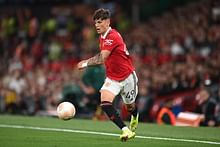 New Manchester United star Alejandro Garnacho, 18, mimics