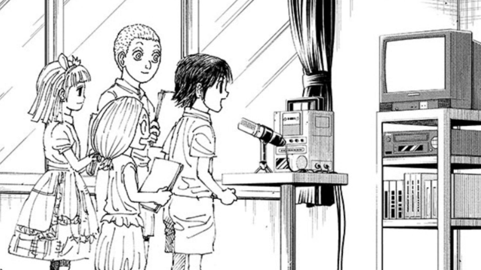 Chrollo, Pakunada, Sheila, and Sarasa as seen in the manga (Image via Shueisha)