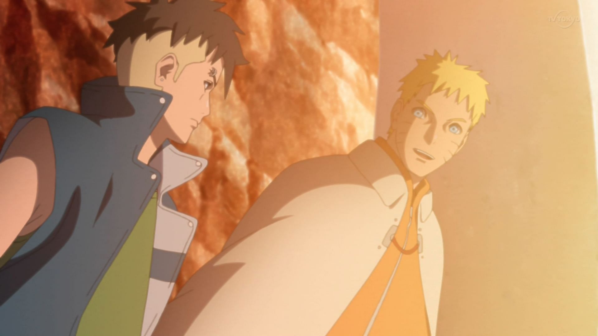 Naruto Uzumaki Und Sein Zweiter Sohn Kawaki (Bild Via Studio Pierrot)