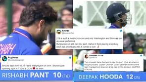 "This is God's way of making us appreciate rain"- Fans slam India's batting performance in 3rd ODI vs NZ