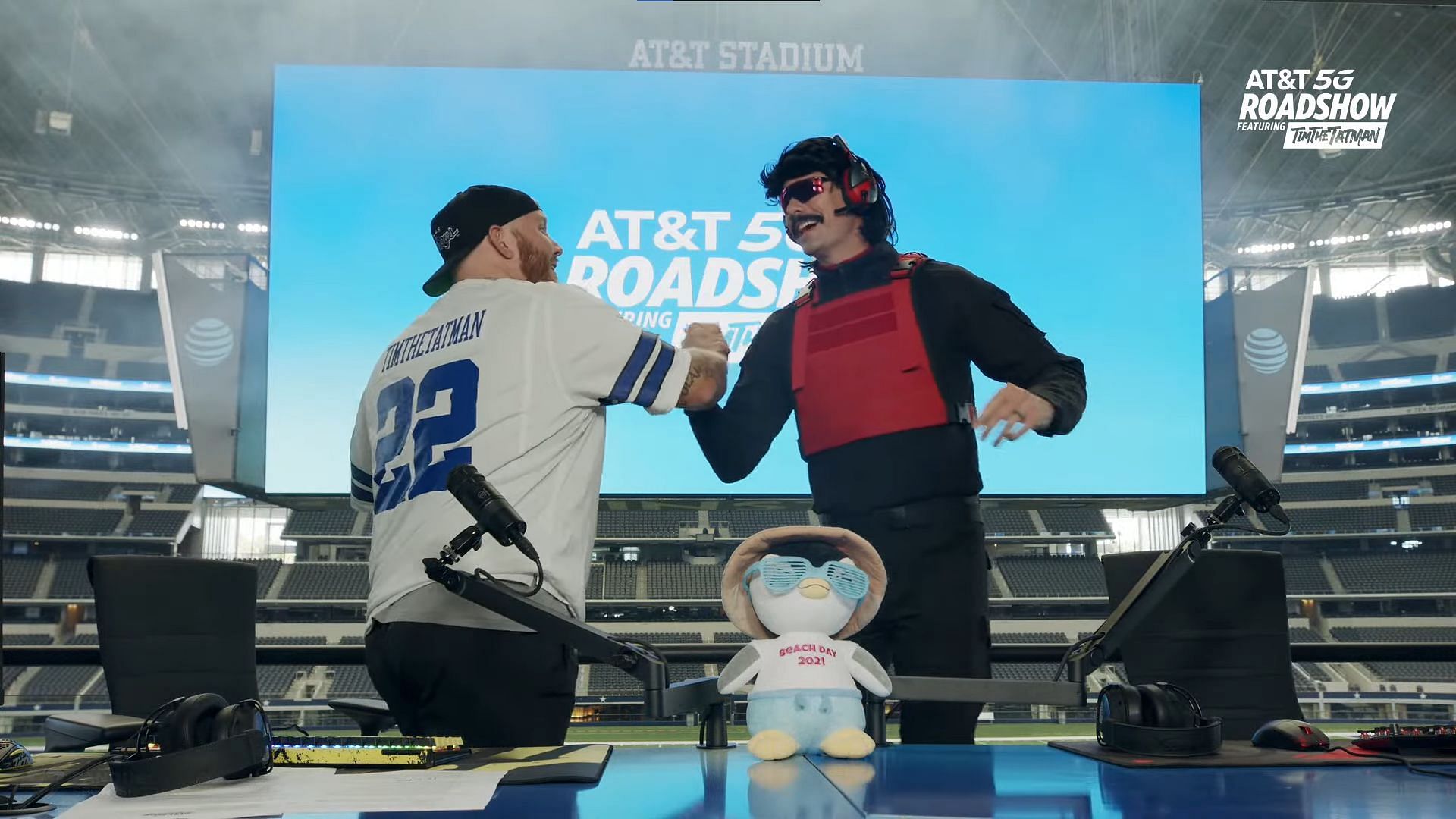 Dr DisRespect and TimTheTatman stream from the Dallas Cowboys stadium (Image via TimTheTatman/YouTube)