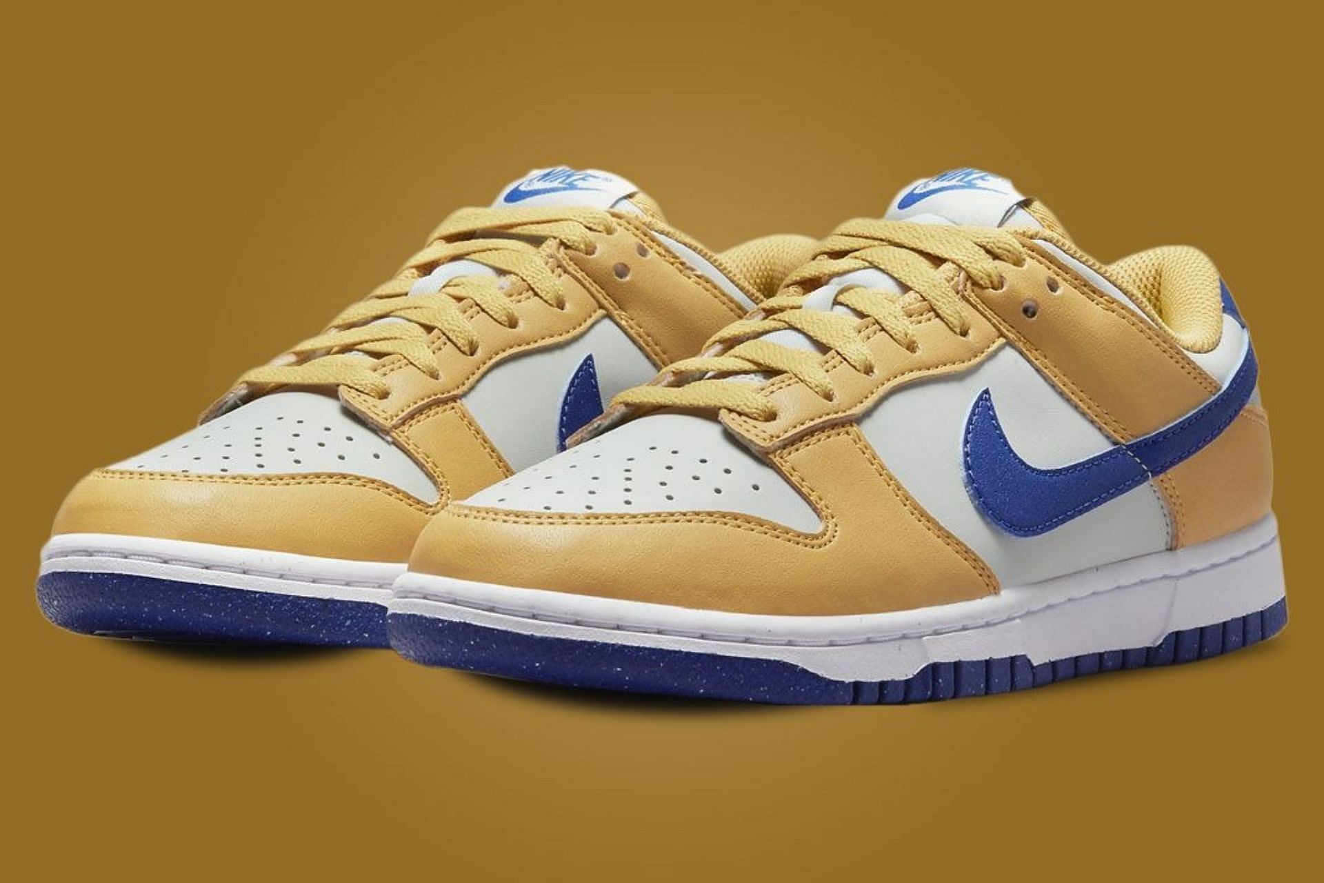 Nike Dunk Low Next Nature Wheat Gold Hyper Royal shoes (Image via Nike)