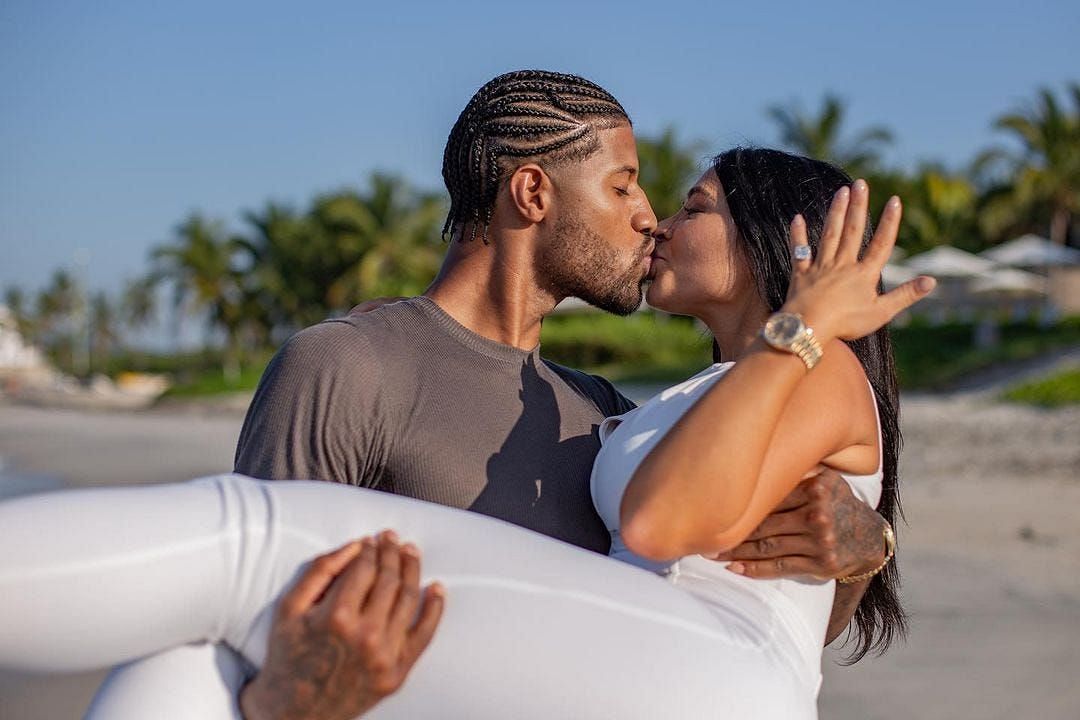 Paul George and his wife Daniela Rajic