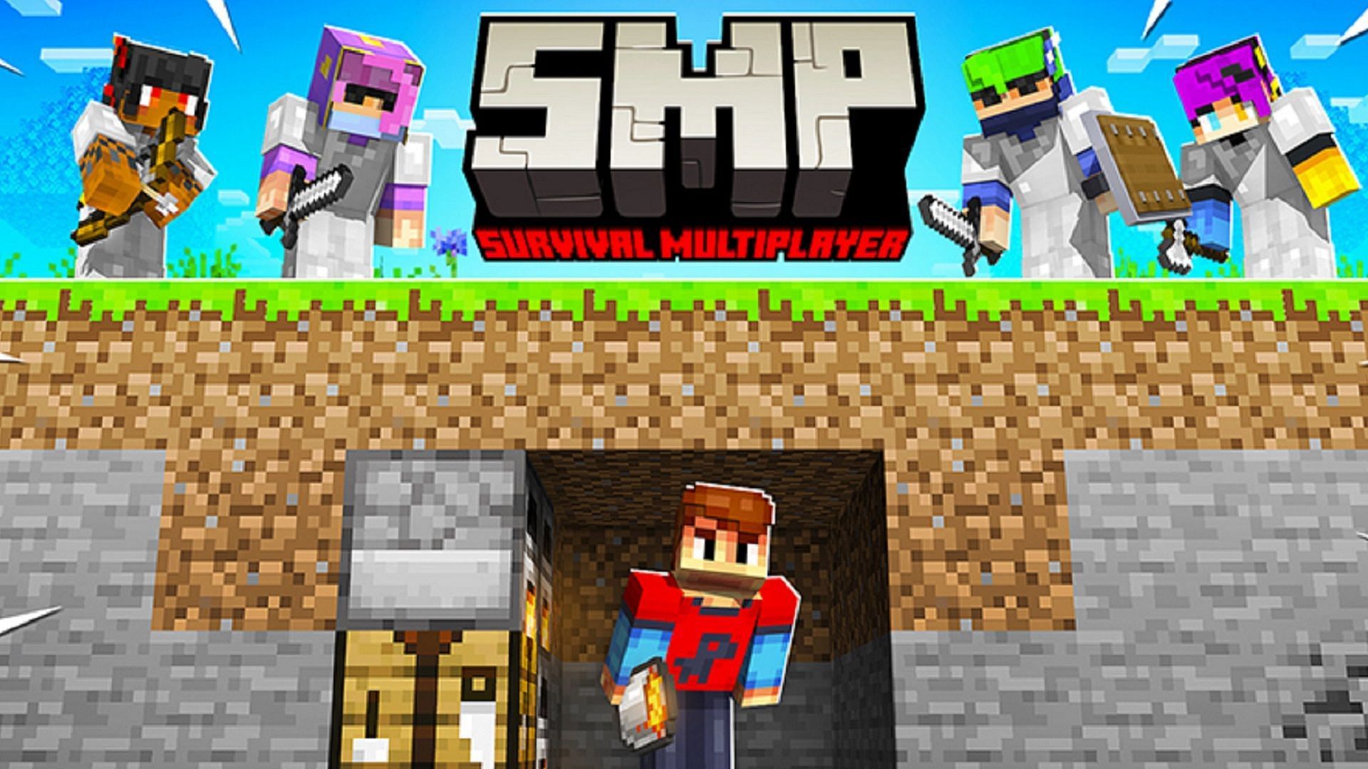 SMP is shorthand in Minecraft for survival multiplayer (Image via Razzleberries/Minecraft Marketplace)