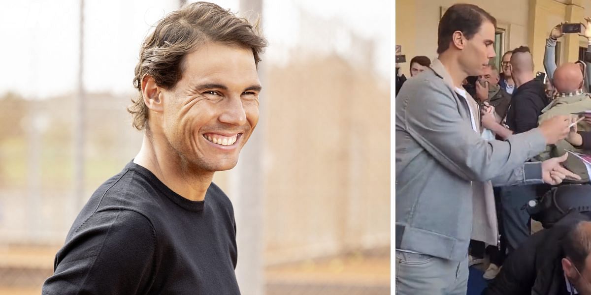 Rafael Nadal makes the day of delighted tennis fans during ATP Finals media day