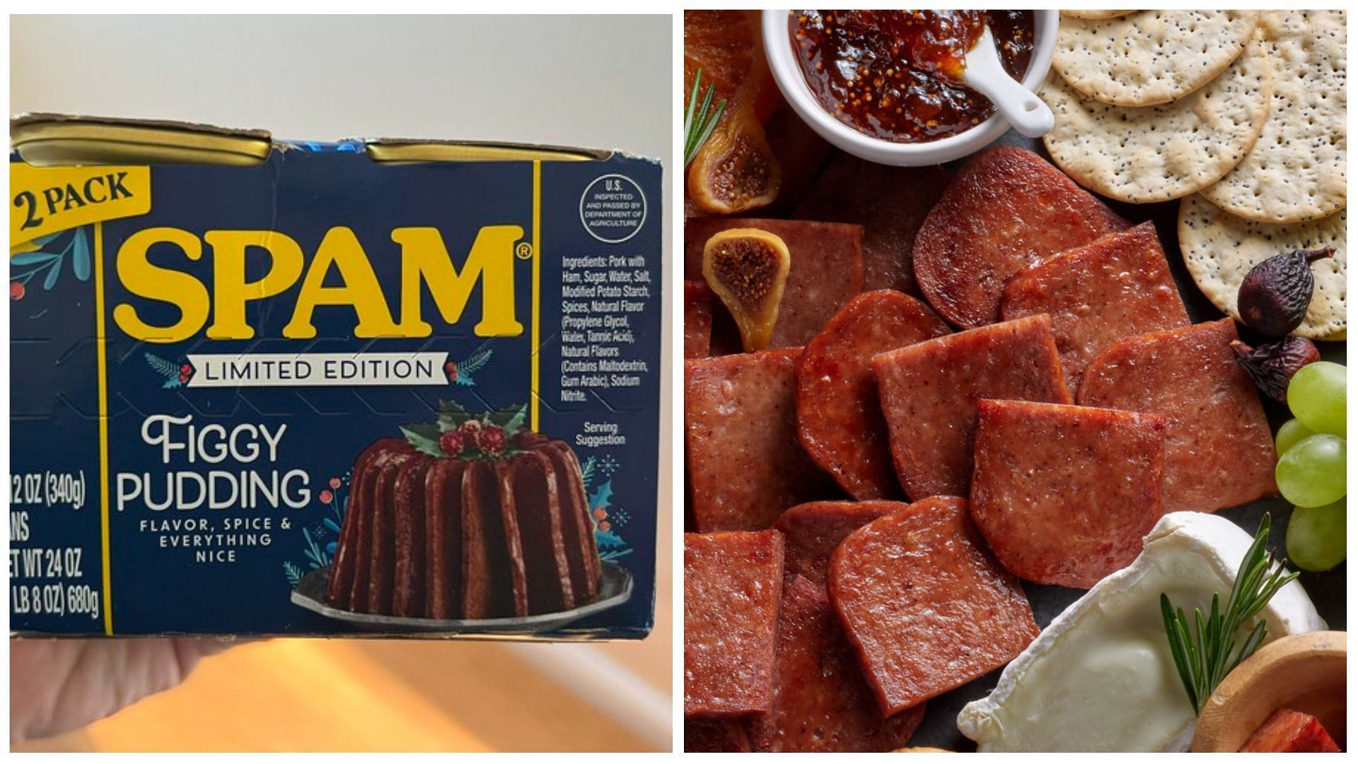 Start your holiday season with Spam Figgy Pudding (Image via SPAM/Twitter/FatKidsDeals)