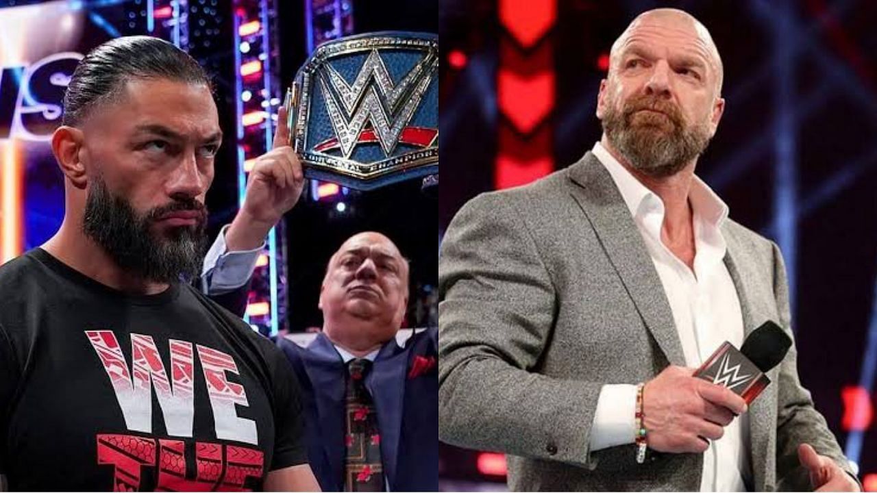 अनडिस्प्यूटेड WWE यूनिवर्सल चैंपियन रोमन रेंस और ट्रिपल एच 