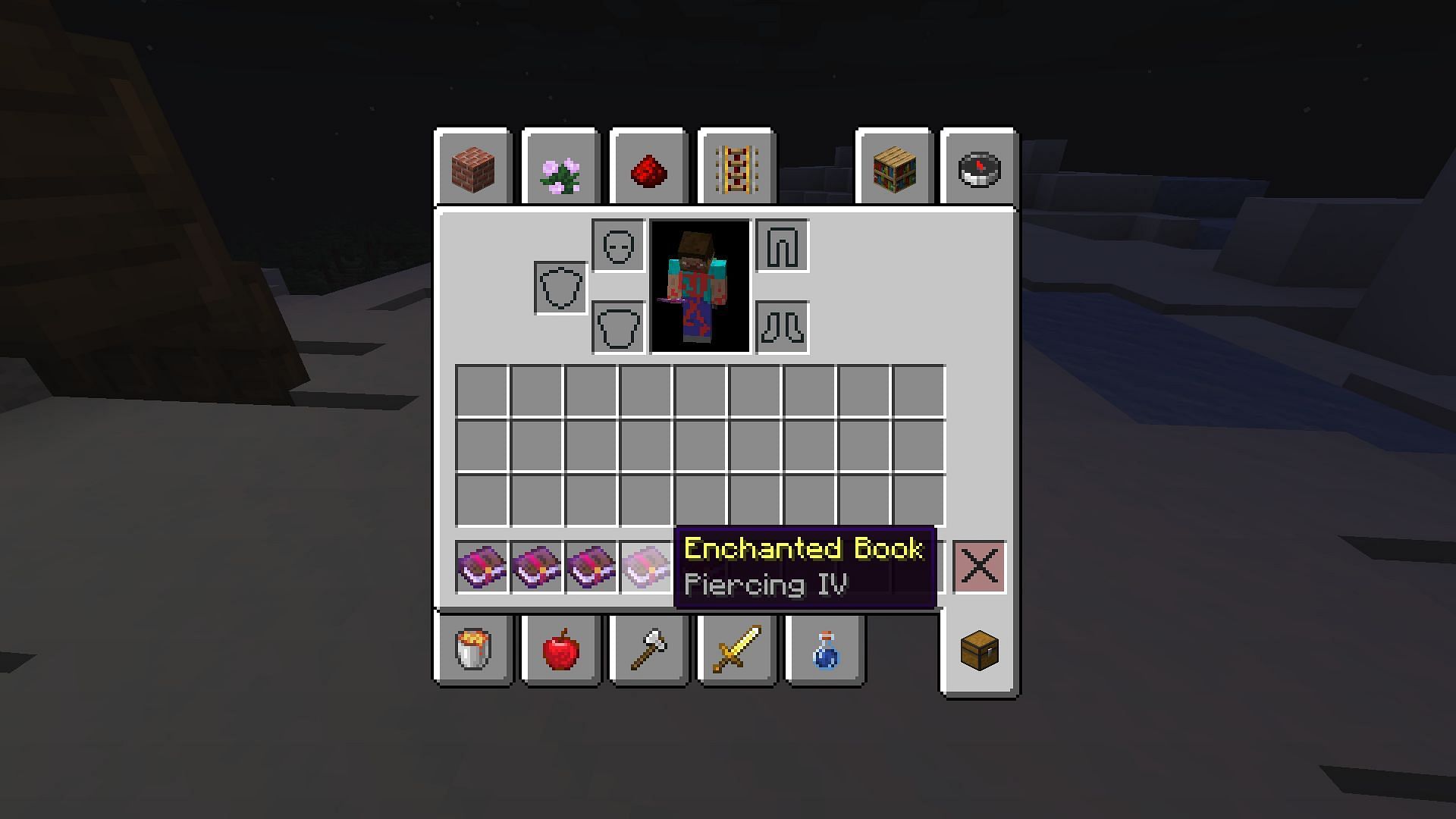 Piercing allows Minecraft players to shoot arrows from a crossbow (Image via Mojang)