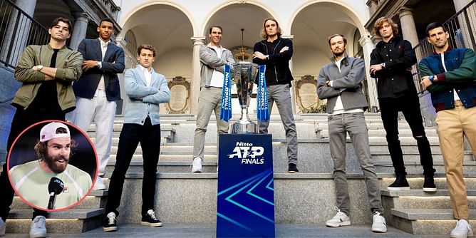 "Roll up the left sleeve, get the watches out" - Reilly Opelka makes fun of ATP Finals participants for their group photo pose