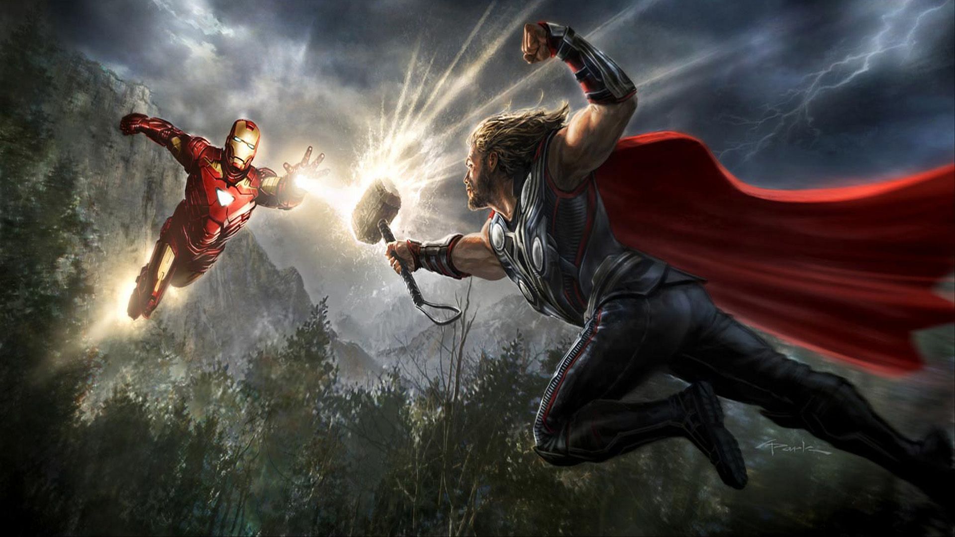 Thor vs Iron Man (Image via Marvel)
