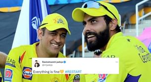 “Sabke muh band kar diye” – Fans react as Ravindra Jadeja reunites with MS Dhoni at CSK ahead of IPL 2023