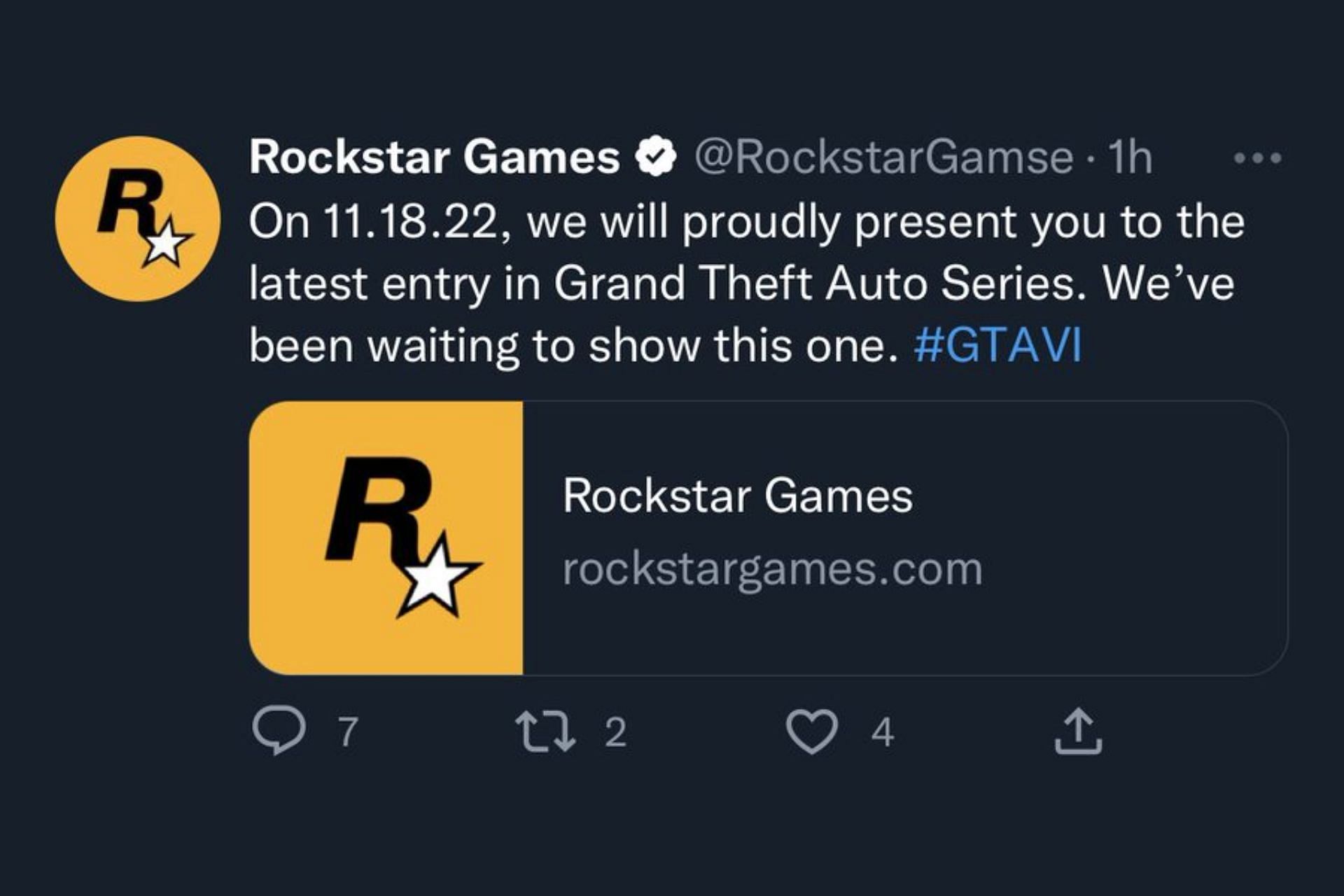 rockstar games twitter gta 6