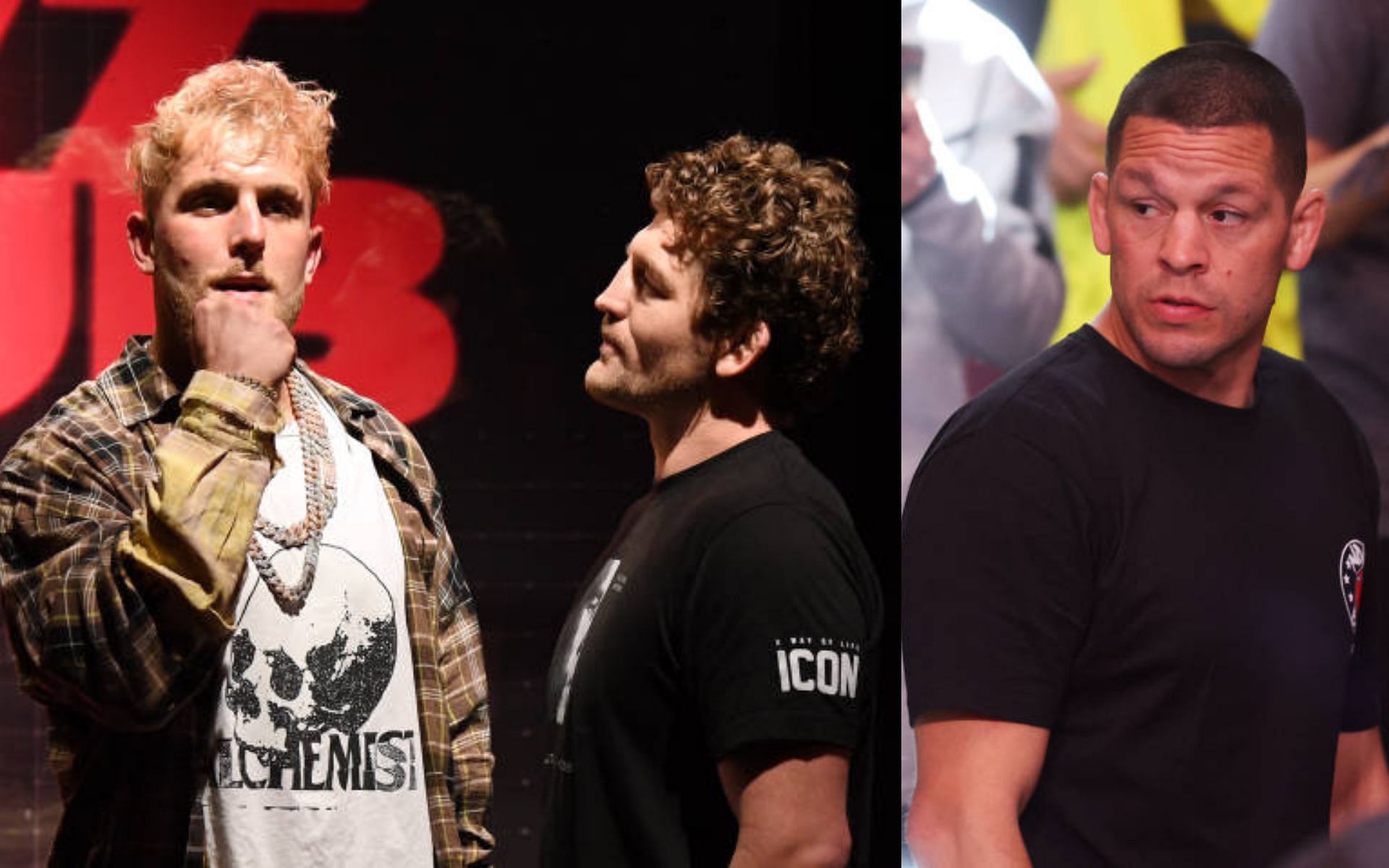 From left to right: Jake Paul, Ben Askren, Nate Diaz