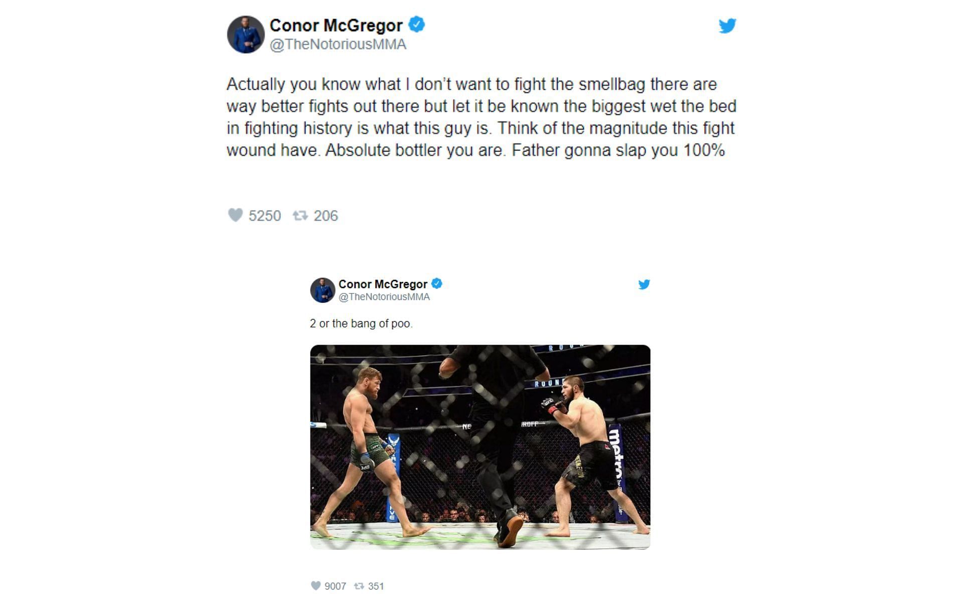 Conor McGregor's tweets about Khabib Nurmagomedov rematch