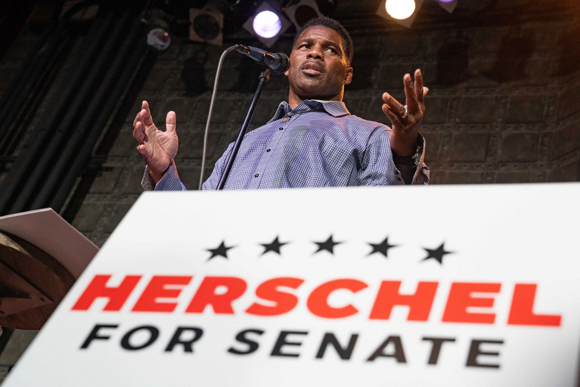 Georgia GOP Senate Candidate Herschel Walker Holds Rally Day Before Primary Election