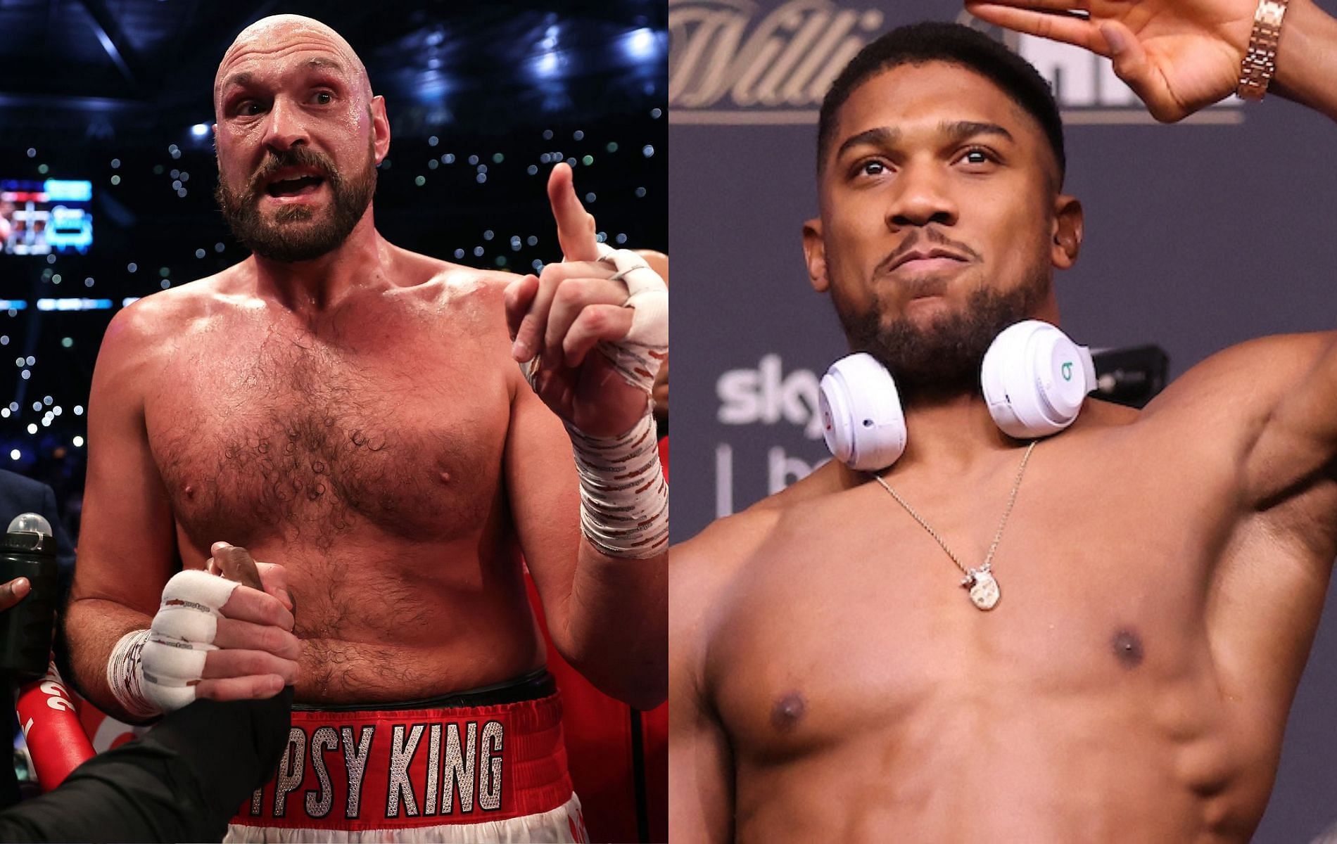 Tyson Fury (left) and Anthony Joshua (right)