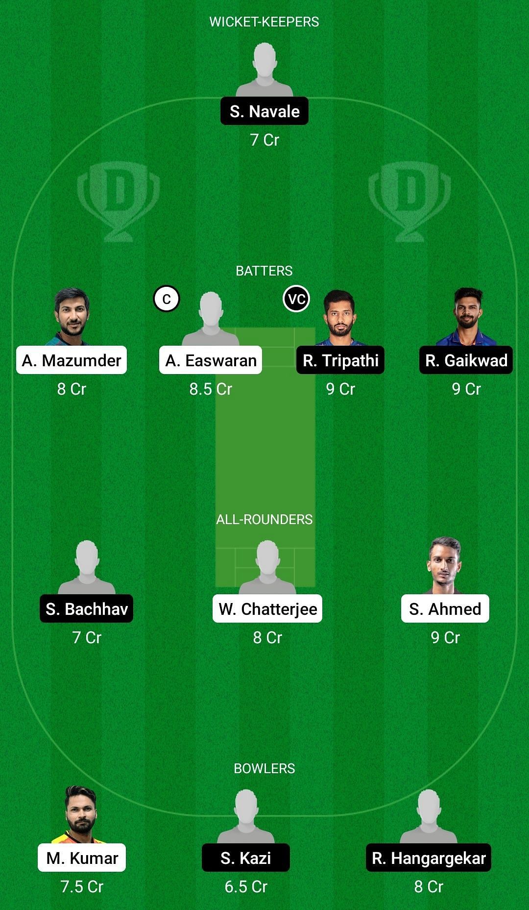 BEN vs MAH Dream11 Prediction Team, Grand League