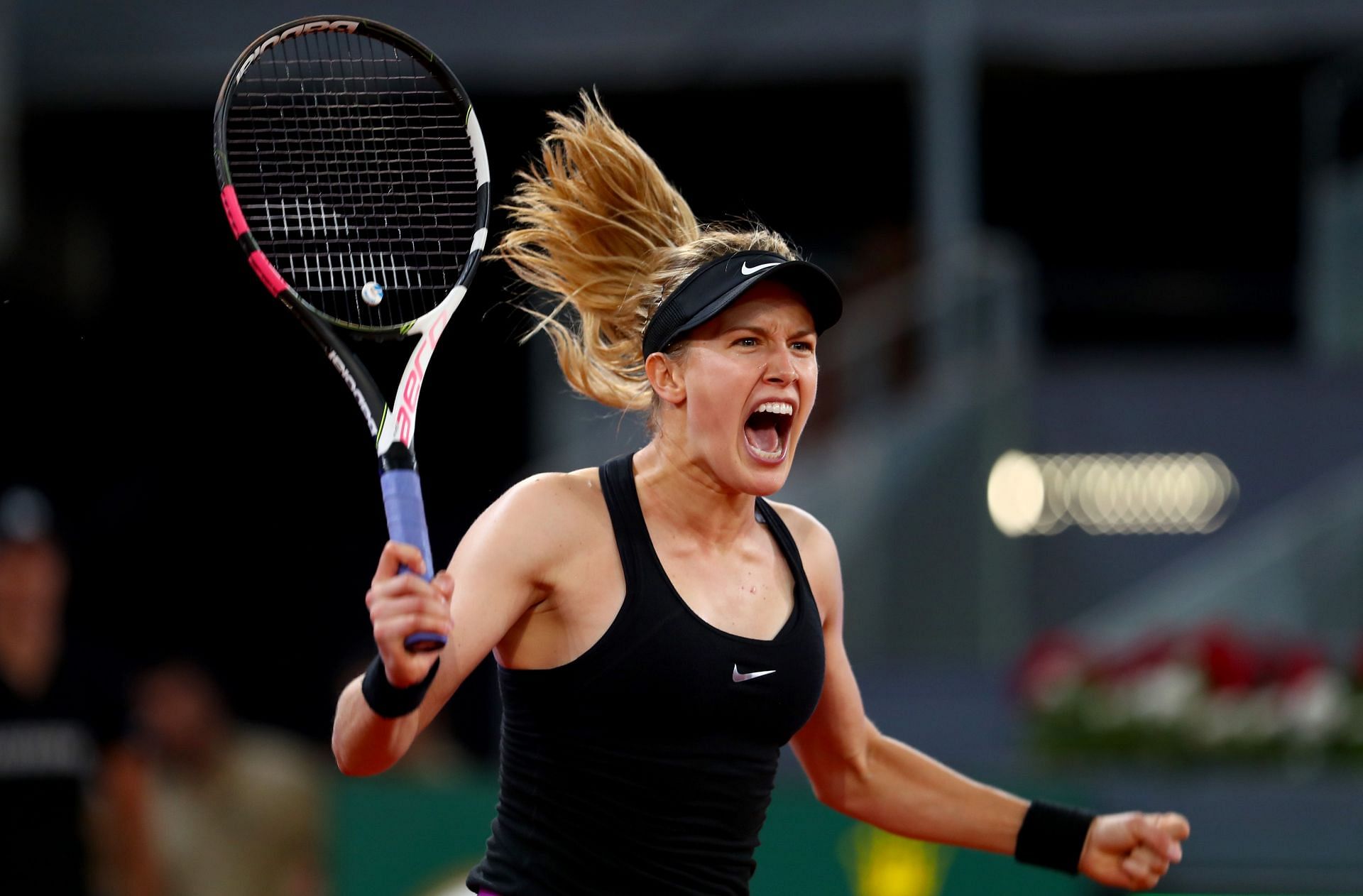 Bouchard in action at the 2017 Mutua Madrid Open