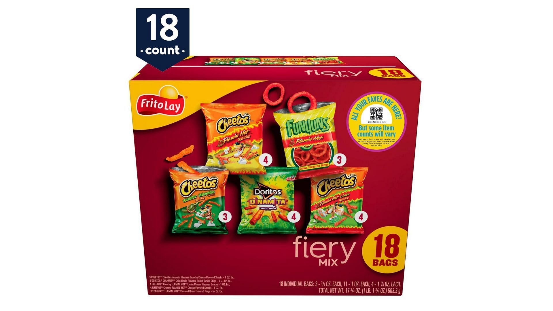 Frito-Lay Fiery Mix Variety Pack (Image via Walmart)