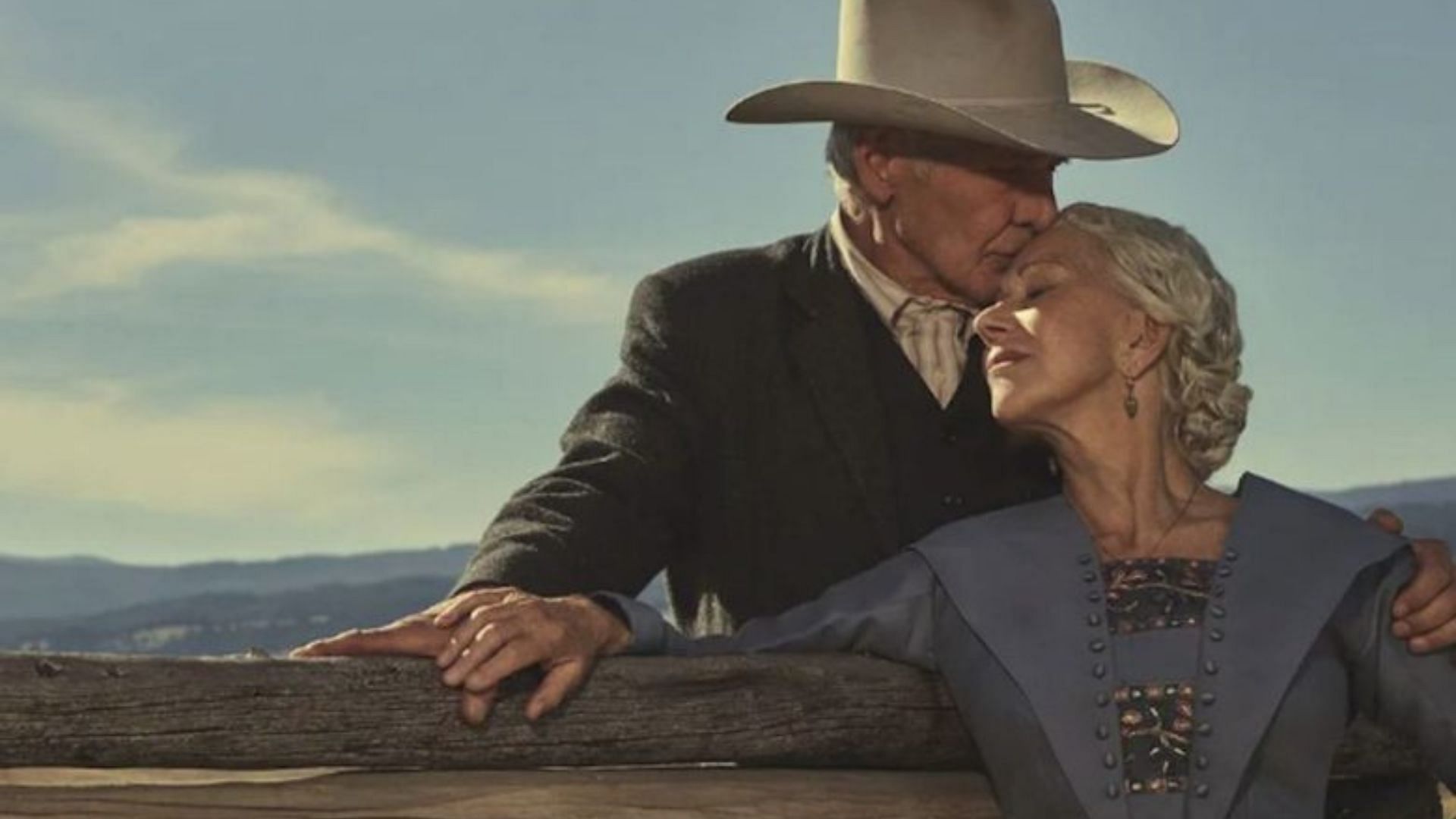 Harrison Ford and Mirren in a still from 1923 (Image via Paramount+)