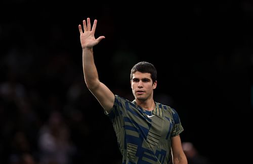 Carlos Alcaraz at the 2022 Paris Masters.