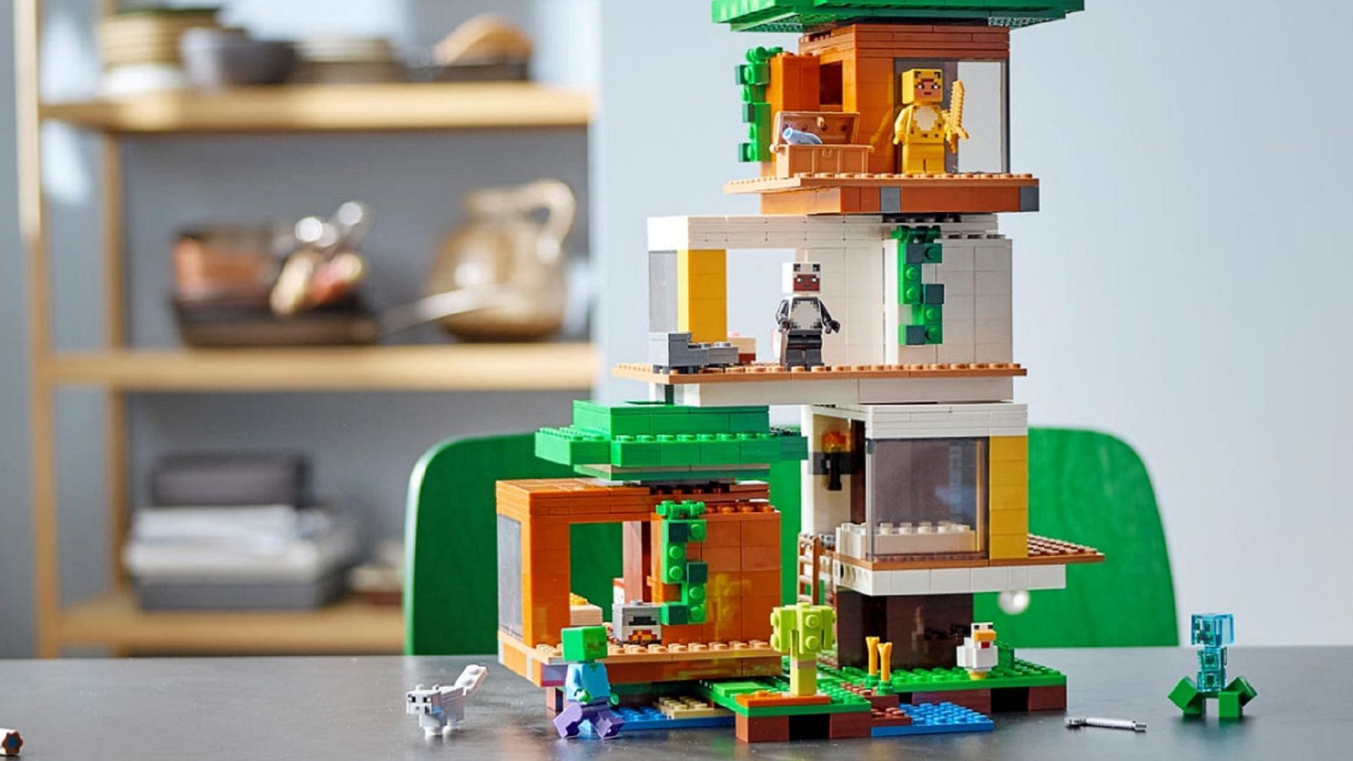 This treehouse is full of nicknacks (Image via Lego/Mojang)