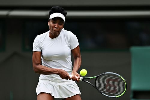 Venus Williams in action at Wimbledon 2021